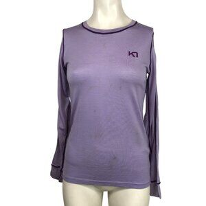 KARI  TRAA- WOMEN'S SMALL - PURPLE LONG SLEEVE CREW NECK TOP